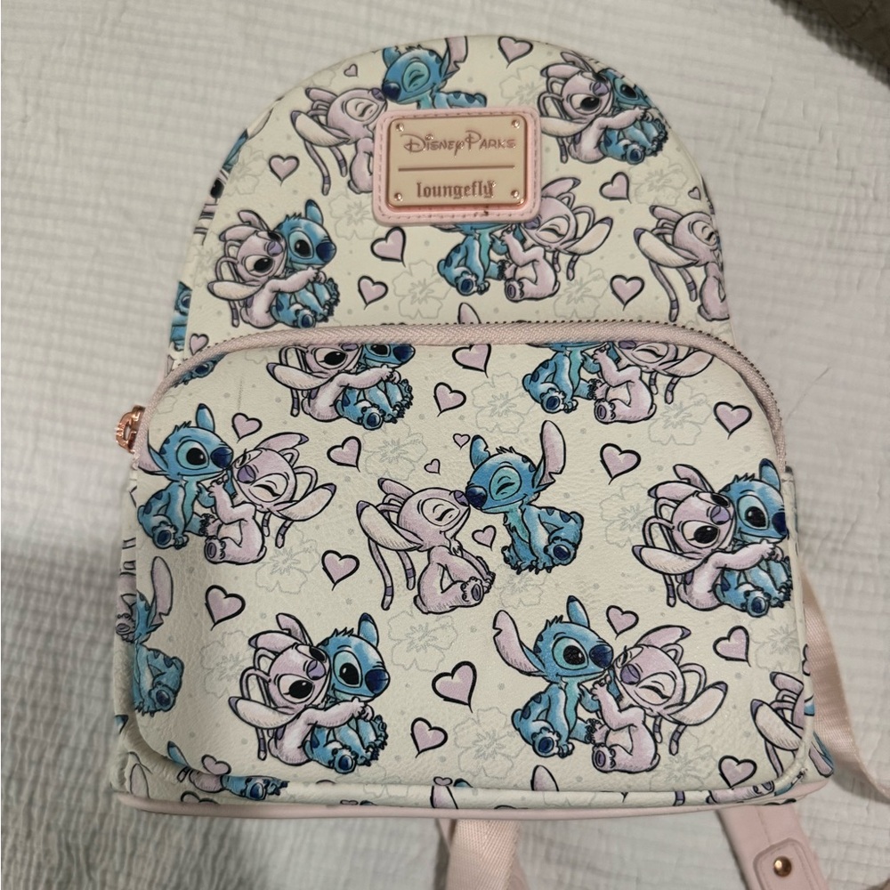 Loungefly Disney Parks Blue and Pink Stitch & Angel Backpack